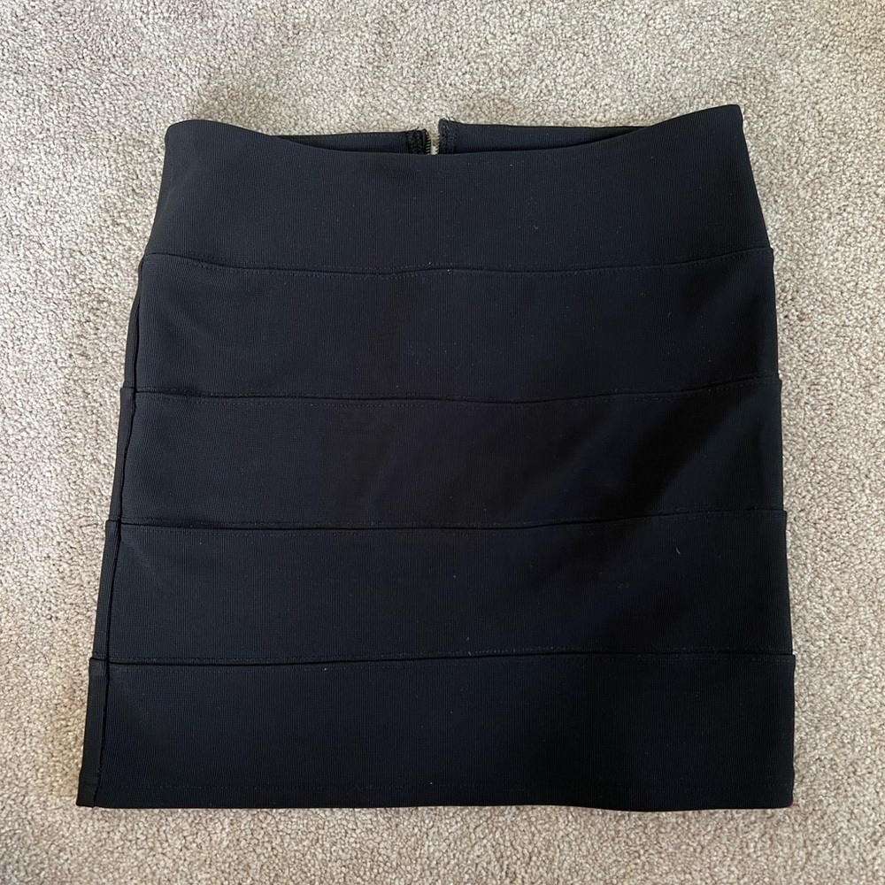 Black bandage mini skirt